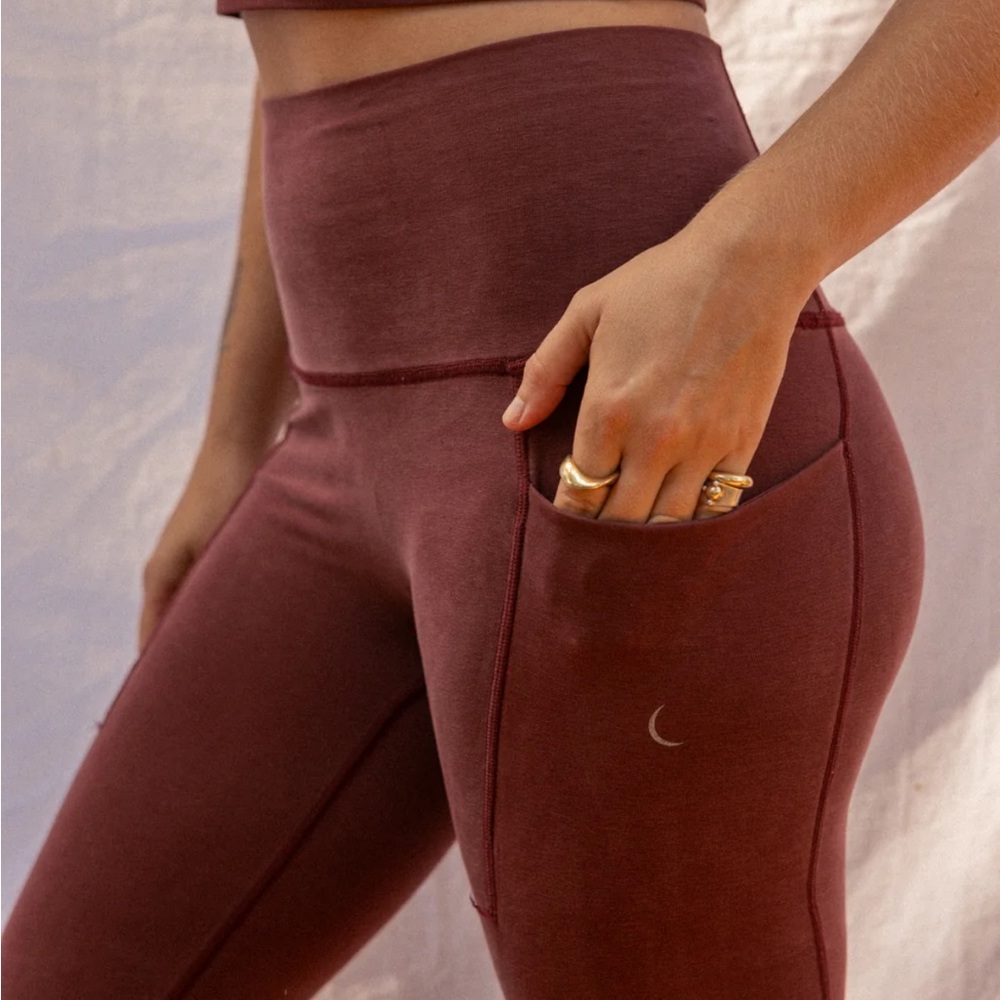 Purusha People High-Waisted Burgundy Leggings